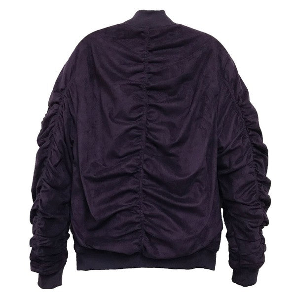 Weiv Mirosuede Scrunched Bomber Jacket