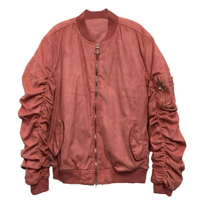 Weiv Mirosuede Scrunched Bomber Jacket