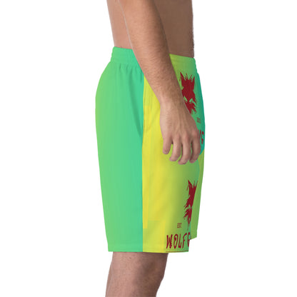 WOLFGANG Men's Elastic Beach Shorts (AOP)