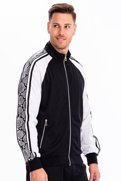 SNAKE SIDE PRINT TRACK JACKET