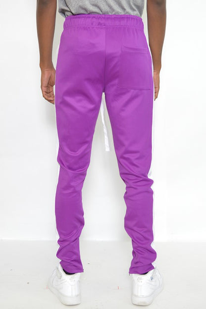 SLIM FIT SINGLE STRIPE TRACK PANT