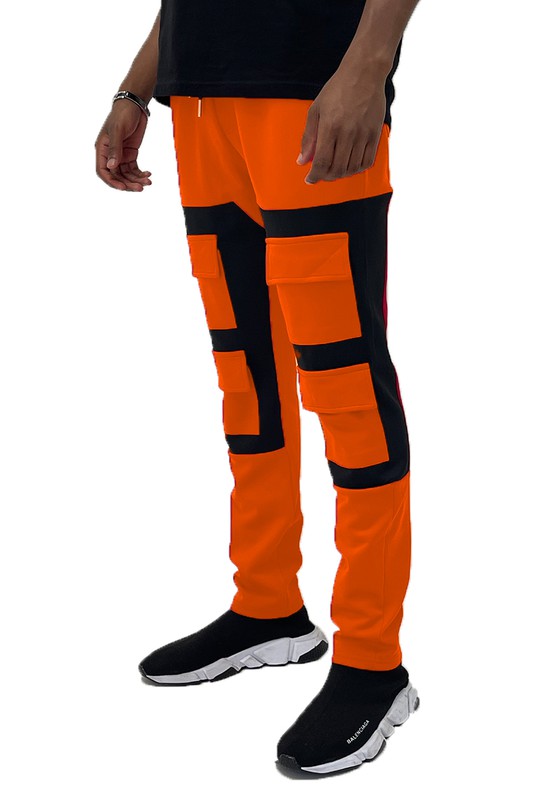 COLOR BLOCK CARGO TRACK PANT