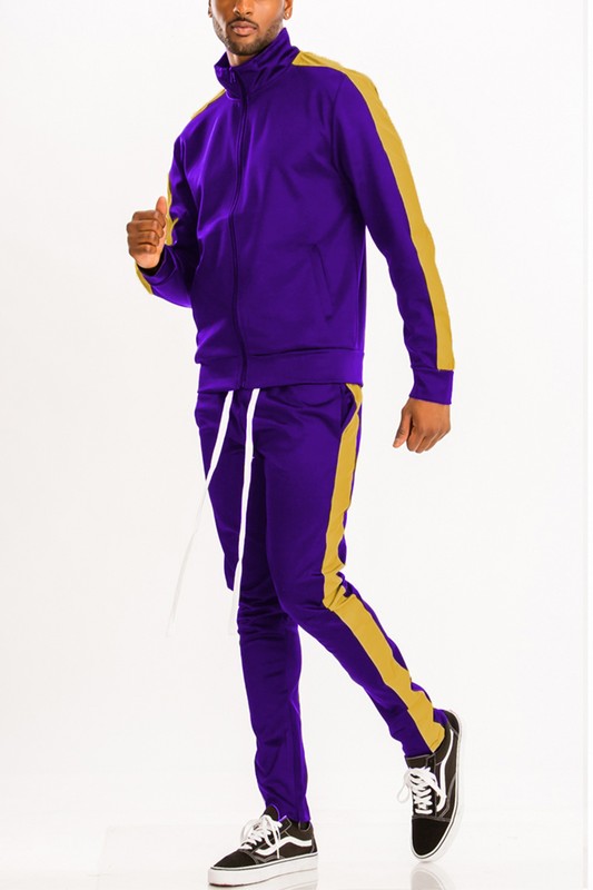 SINGLE STRIPE SOLID TRACK SUIT