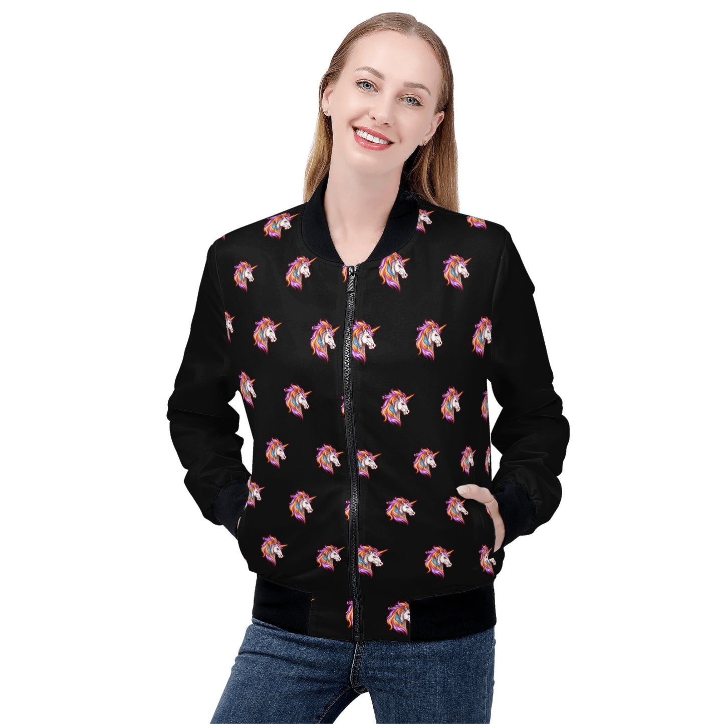 Womens Zip Up Bomber Jacket