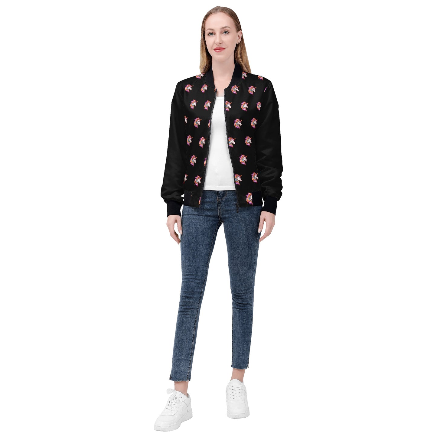 Womens Zip Up Bomber Jacket