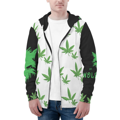 Mens All Over Print Zip Up Hoodie