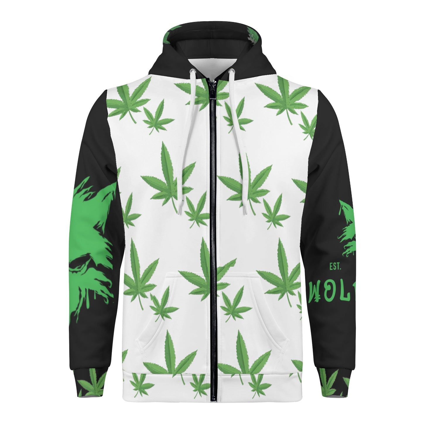 Mens All Over Print Zip Up Hoodie