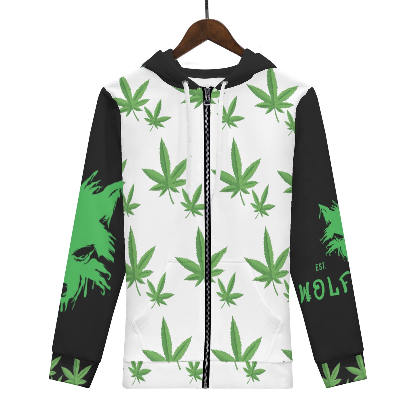 Mens All Over Print Zip Up Hoodie