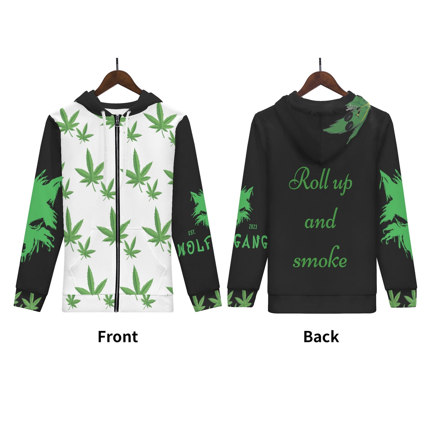 Mens All Over Print Zip Up Hoodie