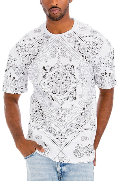 Mens Bandana Print Tee Shirt