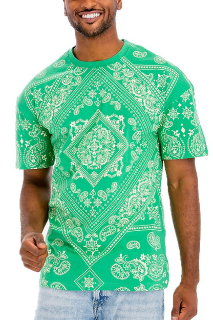 Mens Bandana Print Tee Shirt