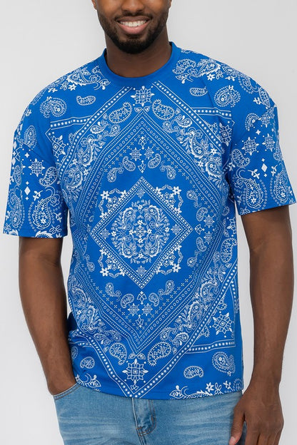 Mens Bandana Print Tee Shirt