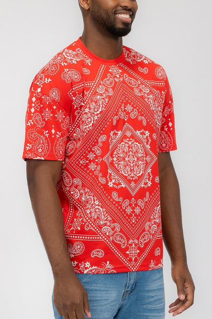 Mens Bandana Print Tee Shirt