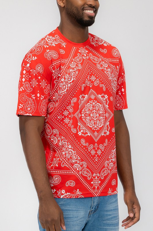 Mens Bandana Print Tee Shirt