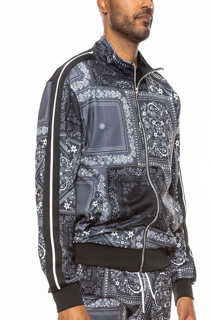 Weiv Mens Paisley Bandana Track Jacket