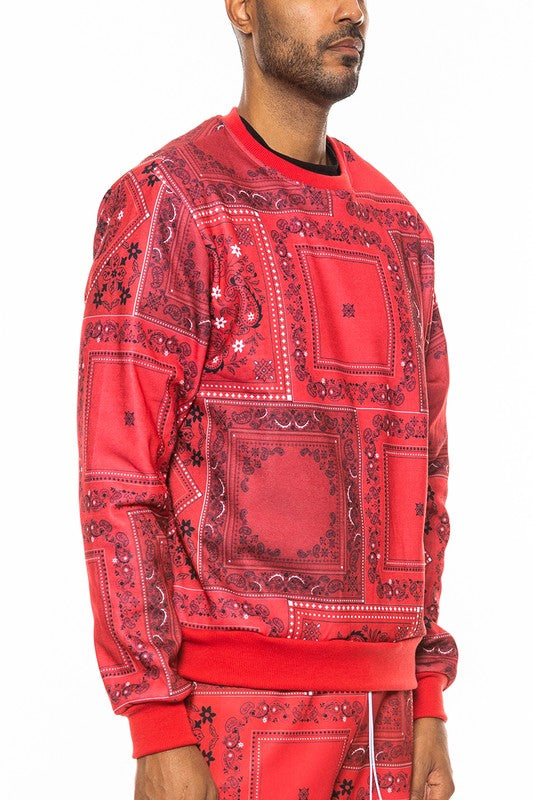 Weiv Paisley Bandana Print CrewNeck