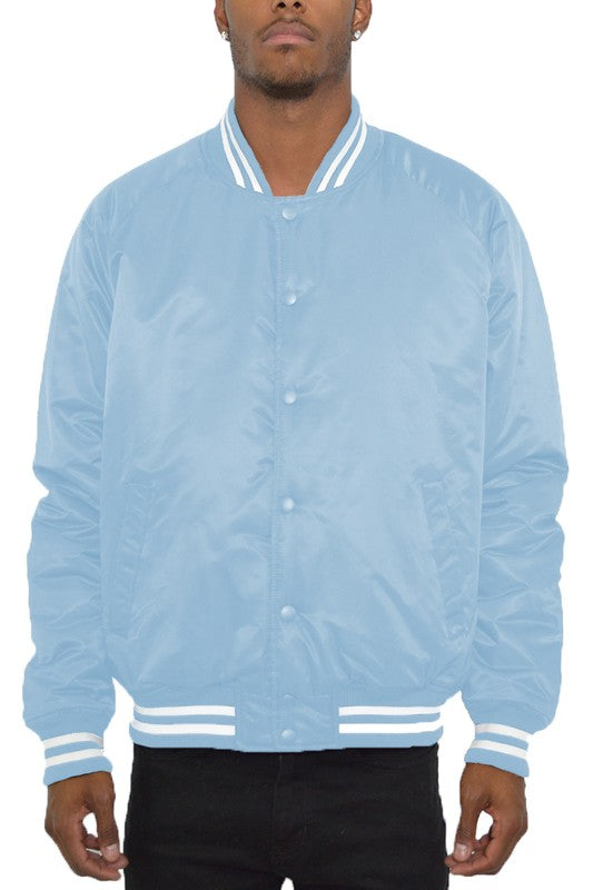 Polyester Solid Varsity Jacket MEN'S