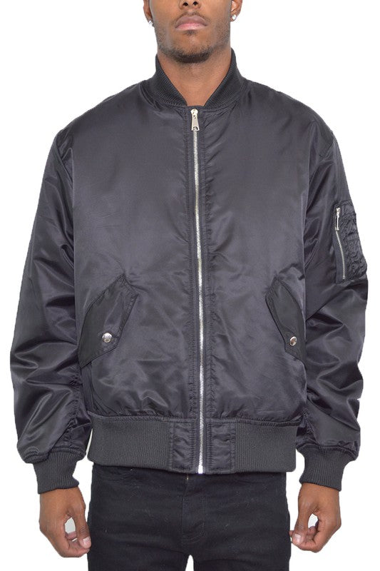 Weiv Mens Solid Padded Bomber Jacket