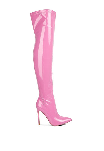 Riggle Patent Pu Stiletto Long Boots