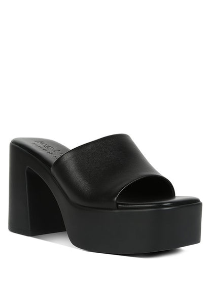 Scandal Slip On Block Heel Sandals