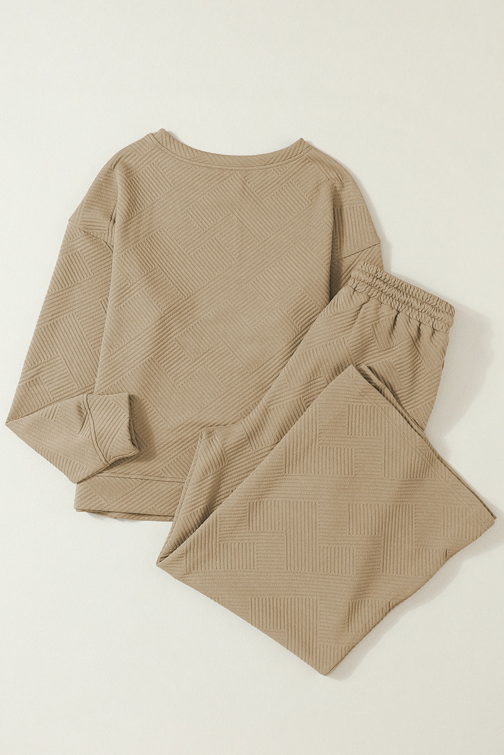 Khaki Ultra Loose Textured 2pcs Slouchy Outfit