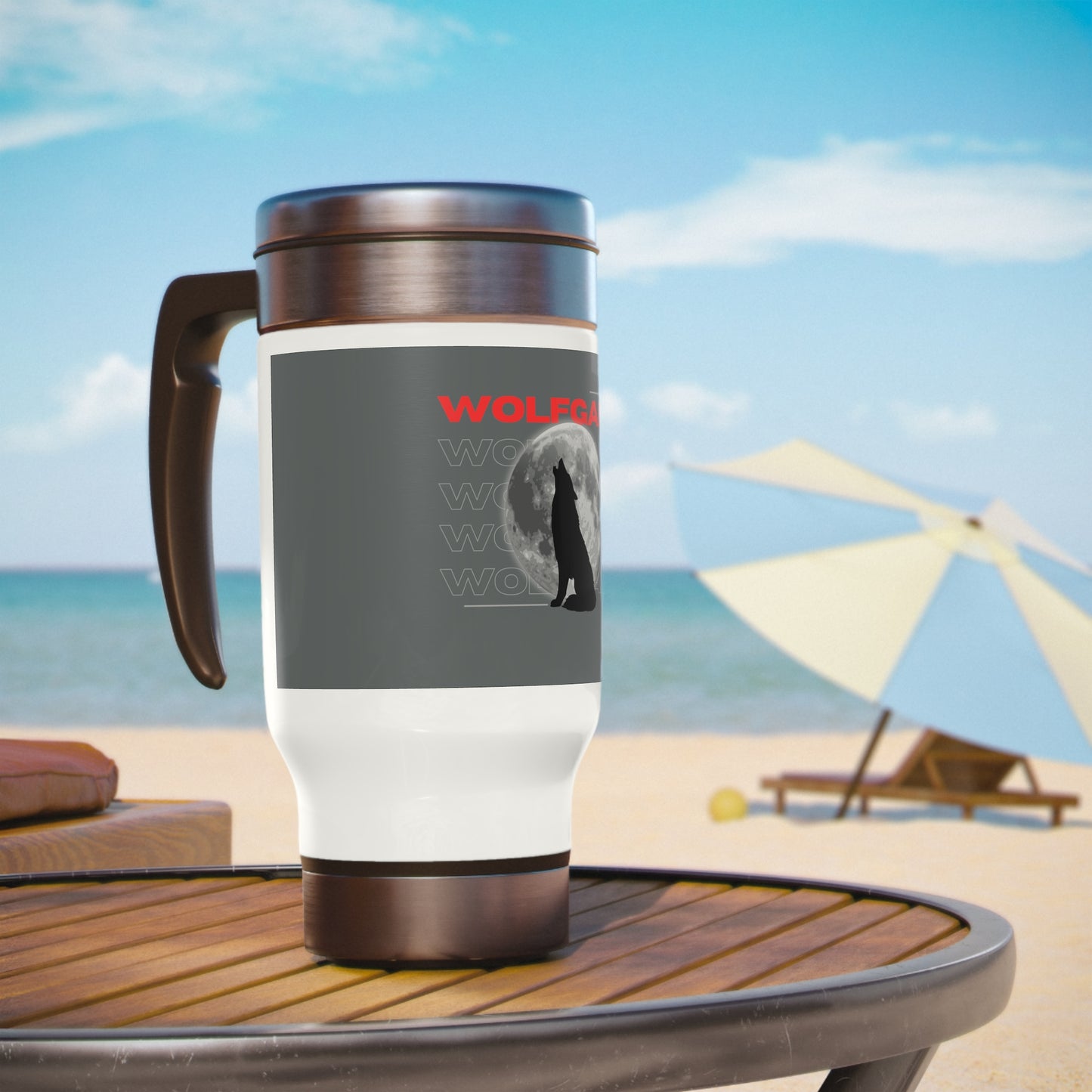 WOLFGANG Stainless Steel Travel Mug with Handle, 14oz