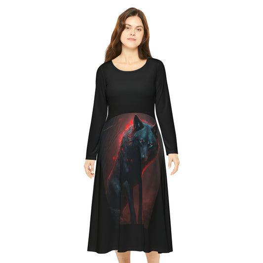 WOLFGANG Women's Long Sleeve Dance Dress (AOP)