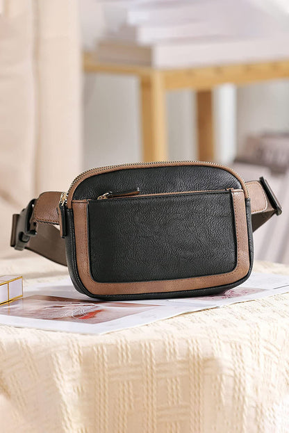 Black Adjustable Strap Mini PU Leather Crossbody Bag