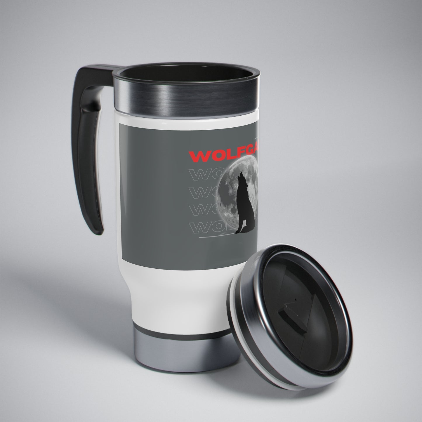 WOLFGANG Stainless Steel Travel Mug with Handle, 14oz