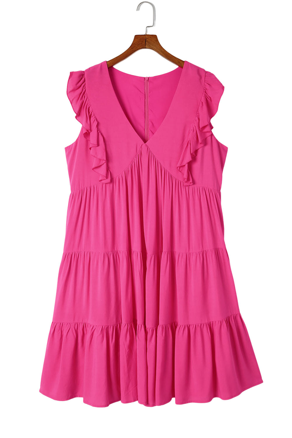 Rose Plus Size Ruffled Sleeveless Mini Dress