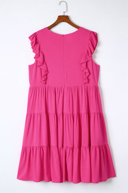 Rose Plus Size Ruffled Sleeveless Mini Dress