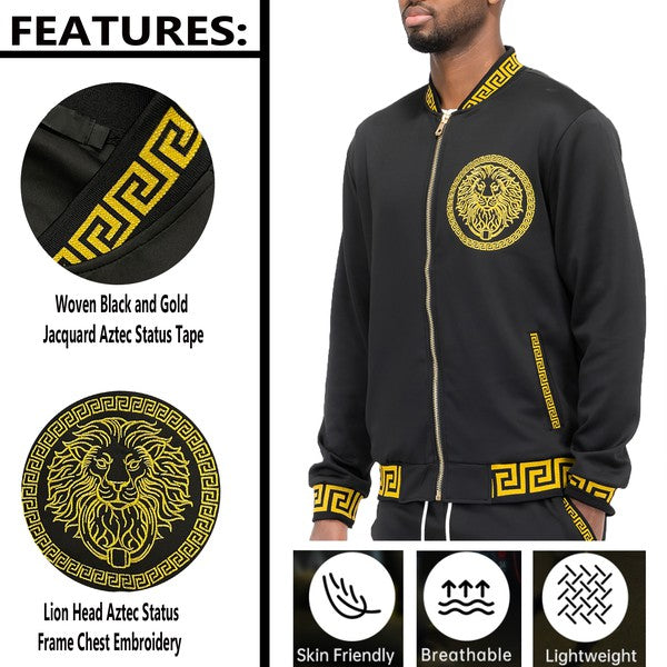 Mens Black and Gold Detail Track Suit