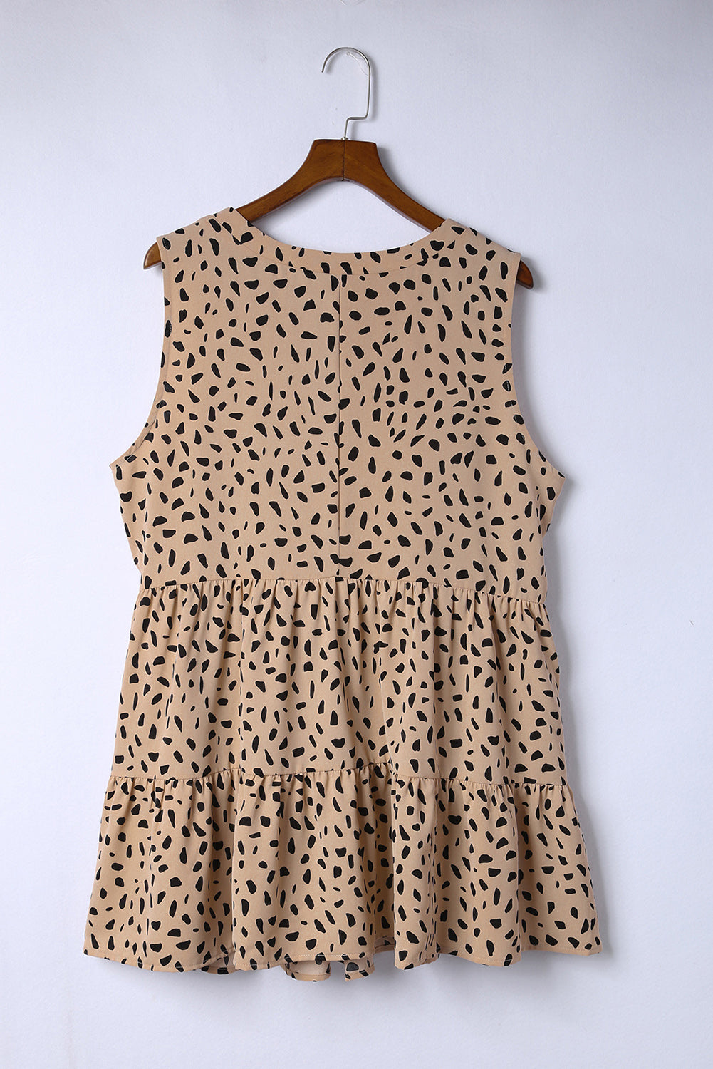 Leopard Plus Size Leopard Print Ruffle Tiered Tank Top