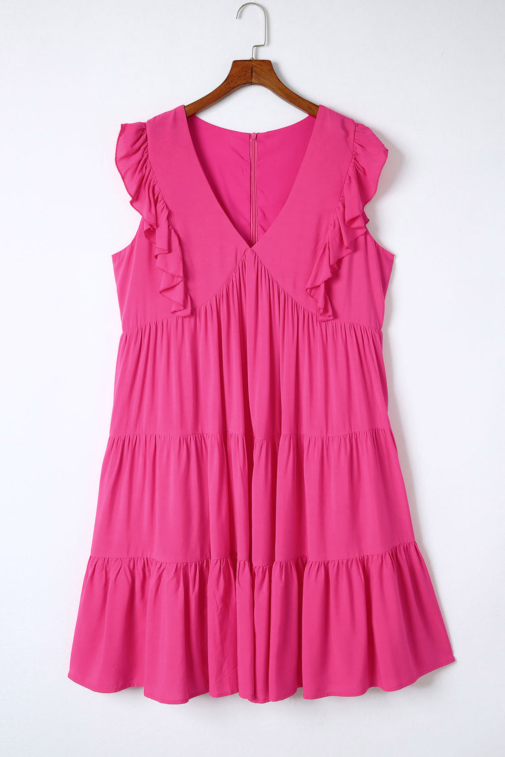 Rose Plus Size Ruffled Sleeveless Mini Dress