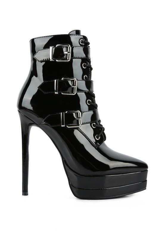 High Heeled Patent PU Stiletto Boot